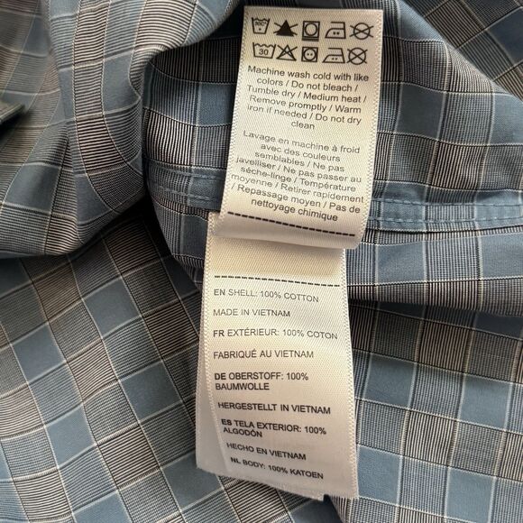 UNTUCKit Buriano Blue Gray Check Regular Fit Cotton Shirt Men’s Size XL - Picture 7 of 12